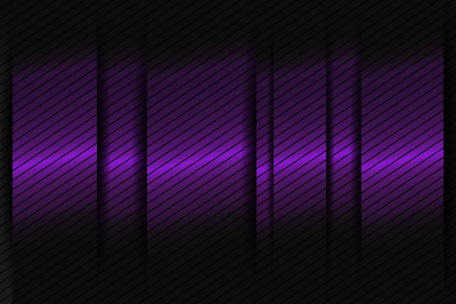 Fondo de pantalla abstracto impresionante de rectángulos púrpura sobre fondo oscuro.