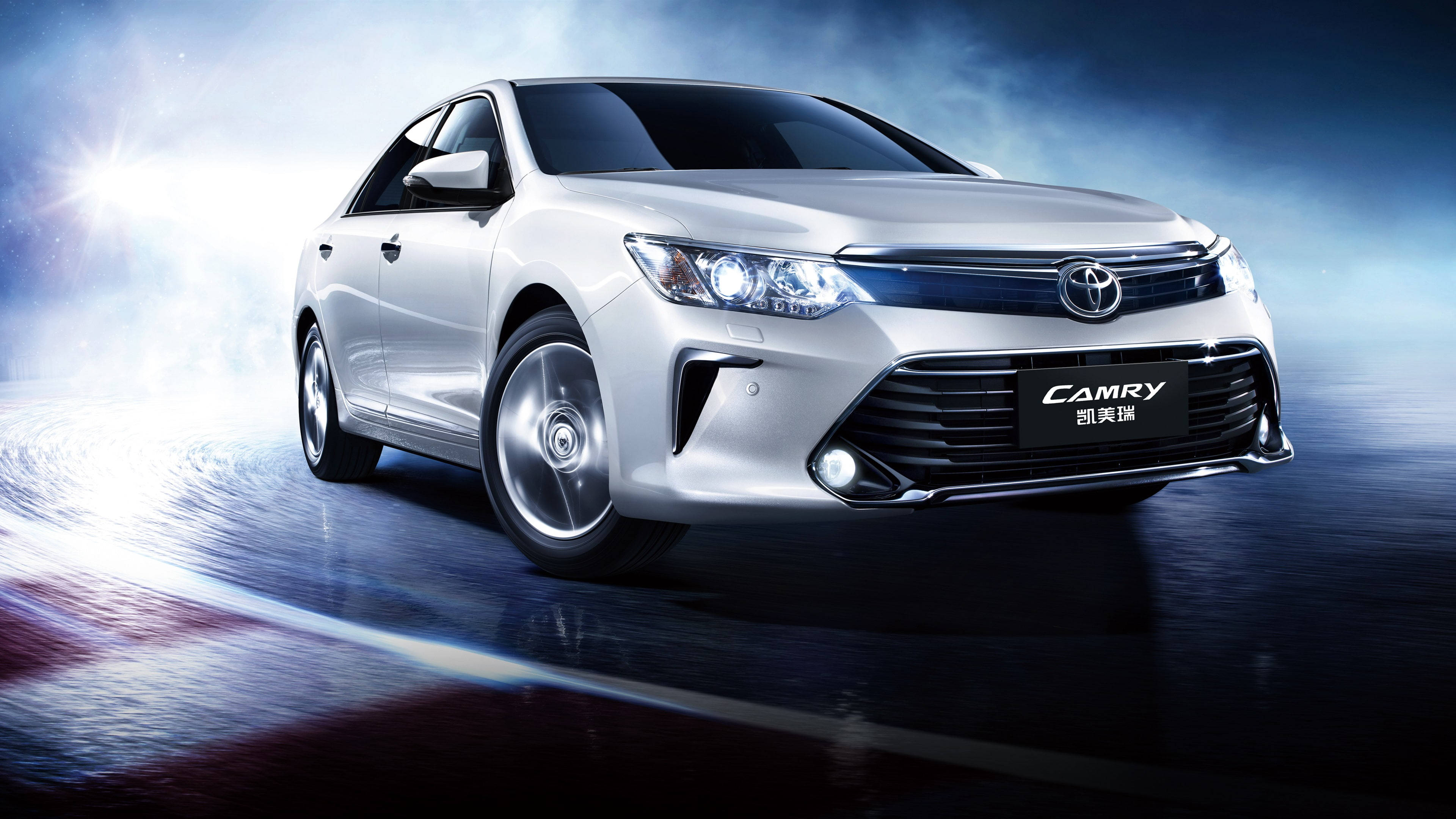 Camry Blanco Toyota 4K con Humo Fondos de pantalla