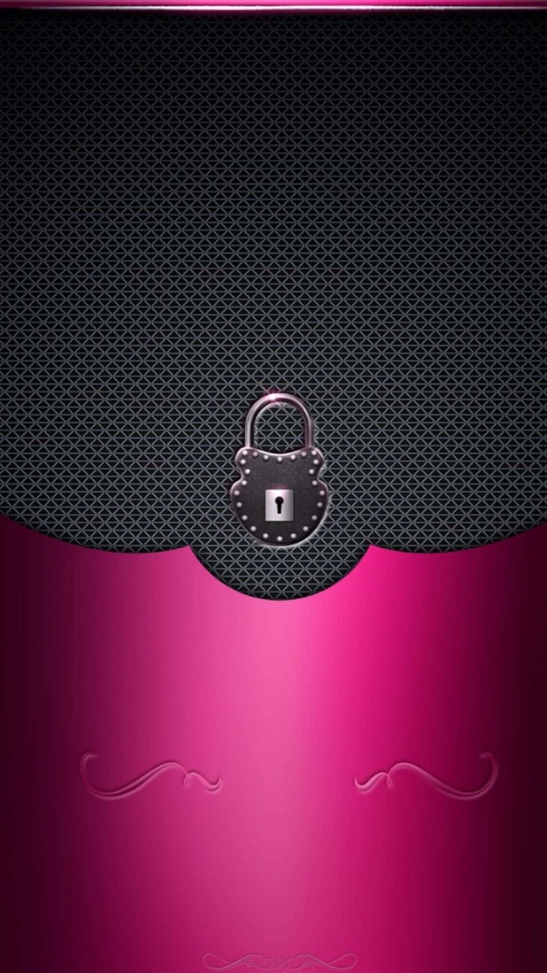 Candado rosa y negro para iPhone con patrones Fondos de pantalla