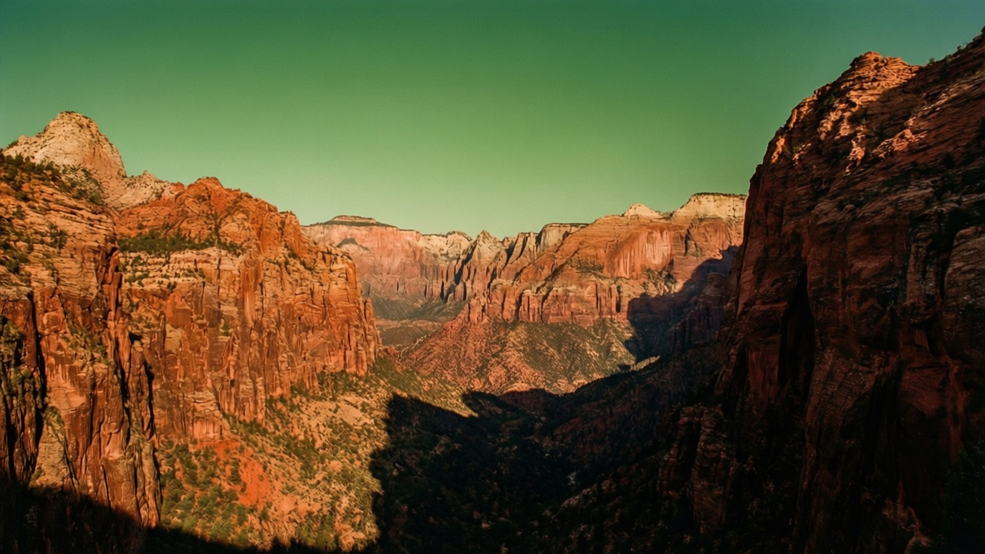 Cañón Cielo Verde Fondos de pantalla