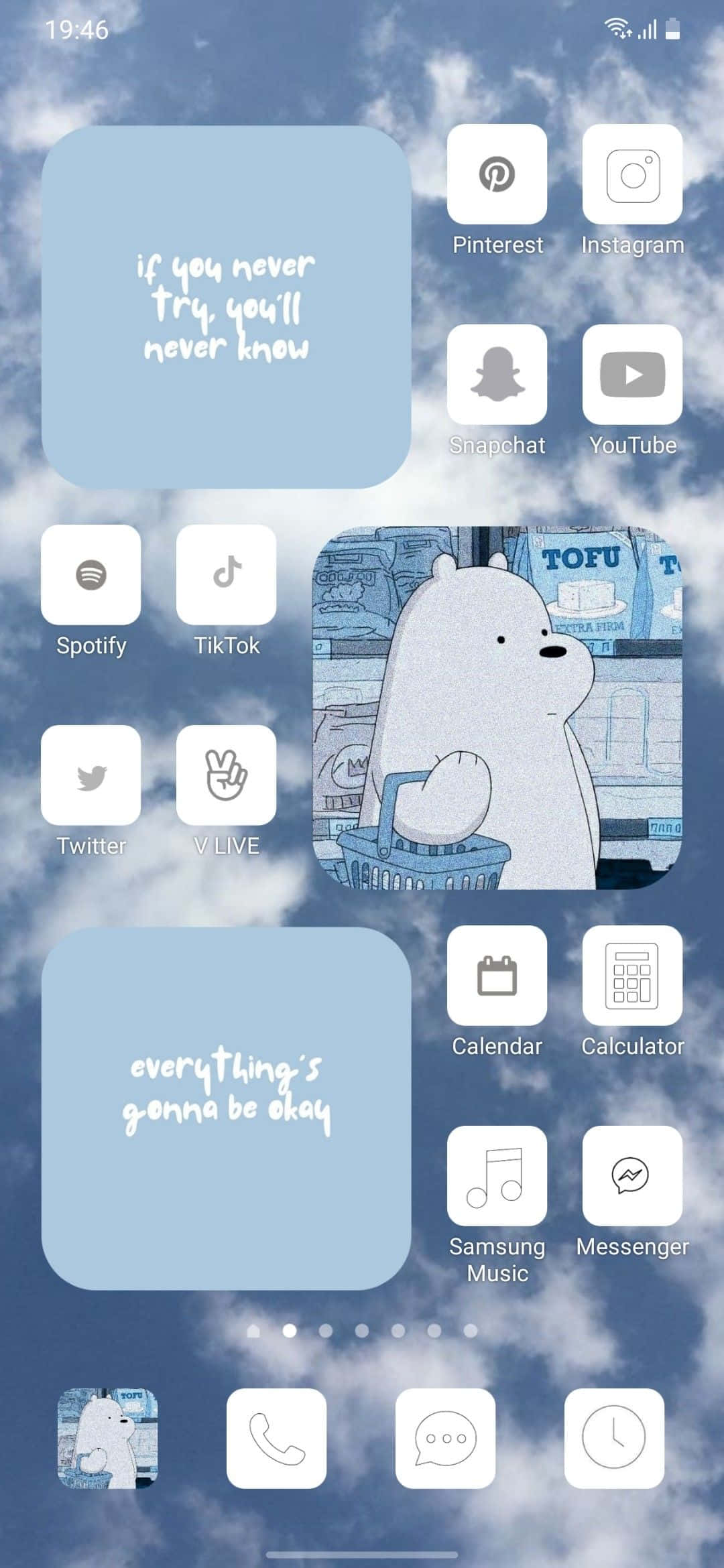 una captura de pantalla de la aplicación iOS con un oso y un cielo Fondos de pantalla