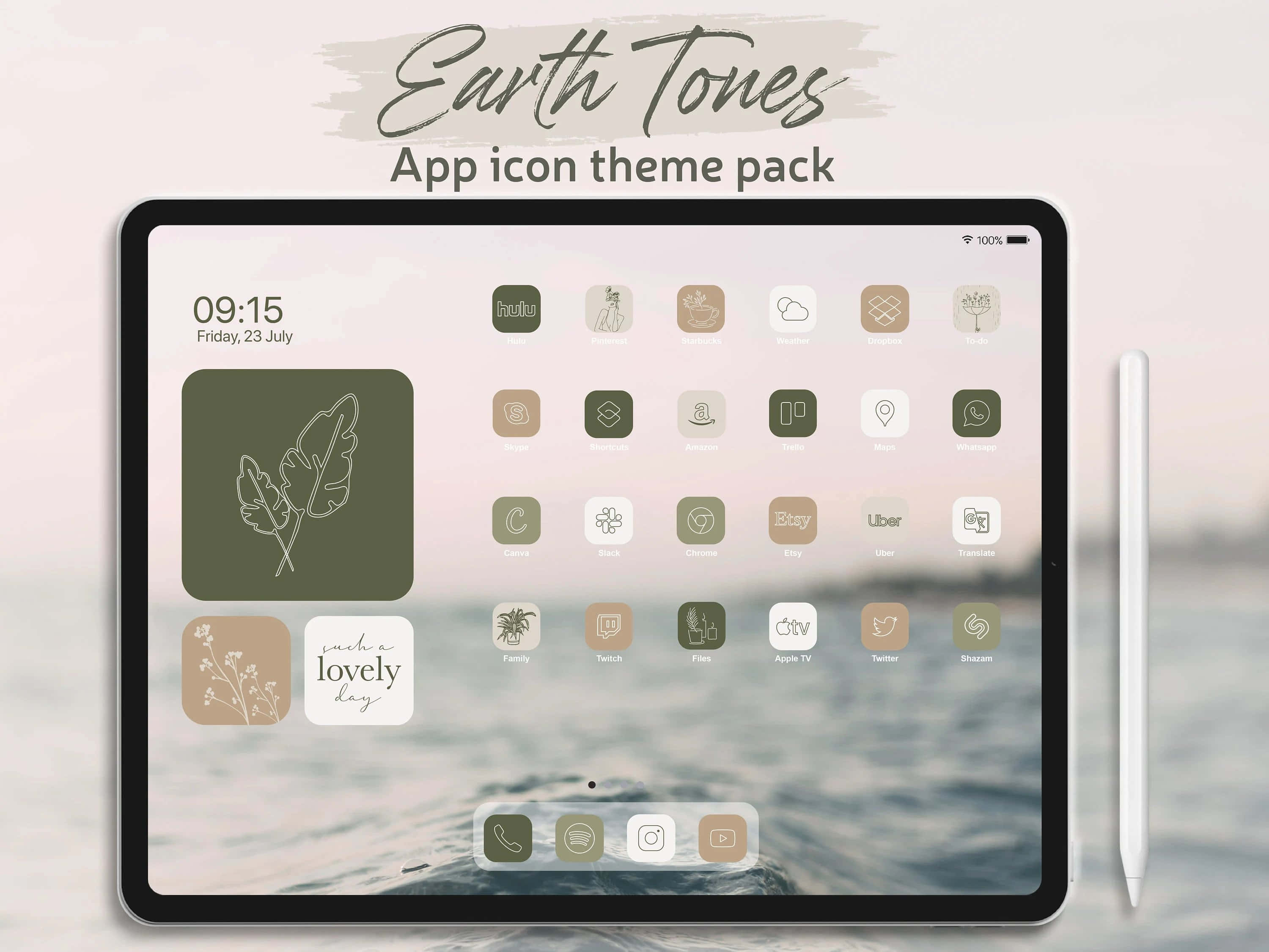 captura de pantalla del paquete de iconos de tonos tierra Fondos de pantalla