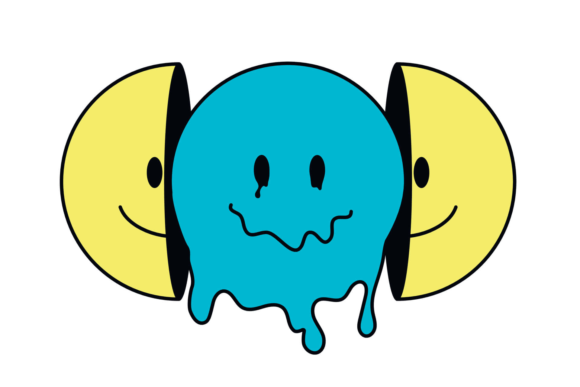 Cara Sonriente Psicodélica Derritiéndose Estética Trippy Fondos de pantalla