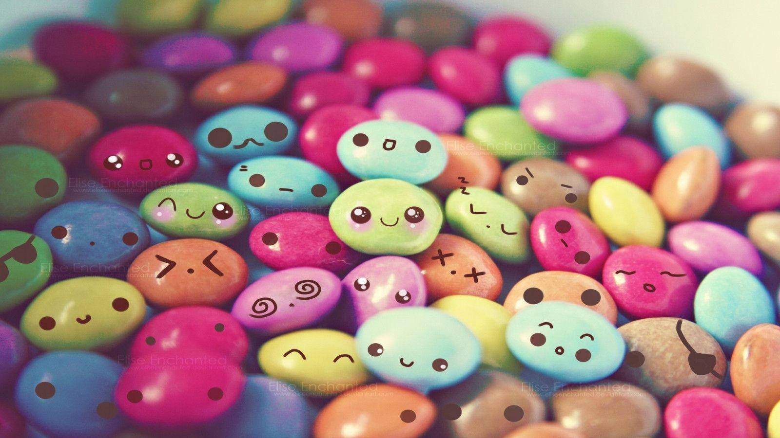 Caramelos con Emoticonos Lindo Escritorio Fondos de pantalla