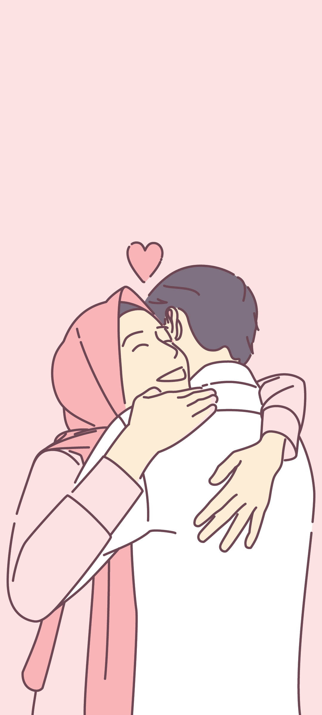 Caricatura de Amor Rosa con Hiyab Fondos de pantalla