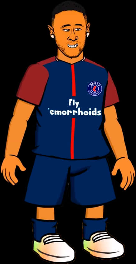 Caricatura de Jugador de Fútbol con Uniforme Azul Fondos de pantalla
