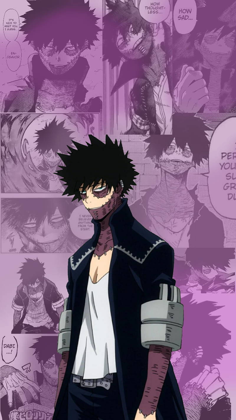 Carismático Dabi Capturado en un Único Panel Manga Púrpura Fondos de pantalla