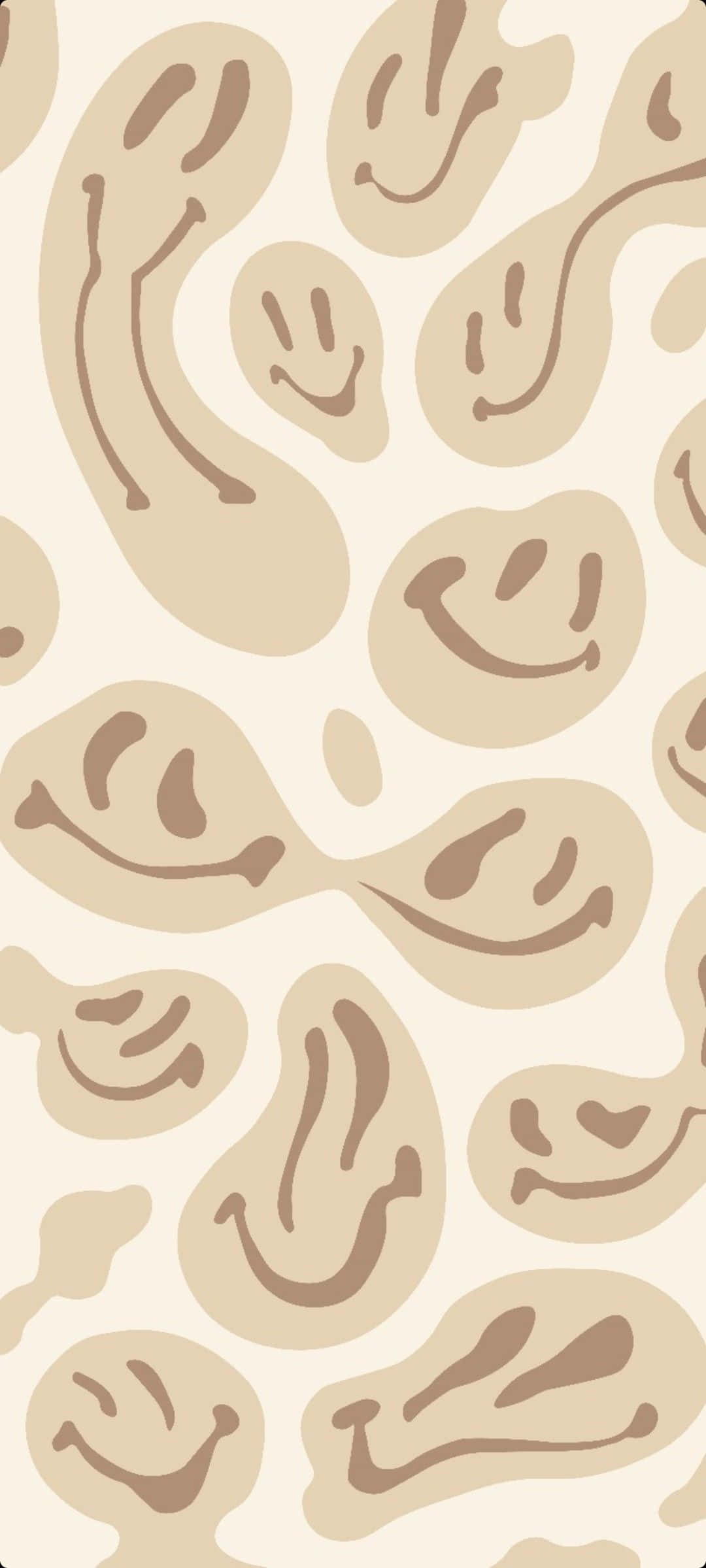 Caritas Sonrientes Psicodélicas Abstractas Beige Goteante Fondos de pantalla