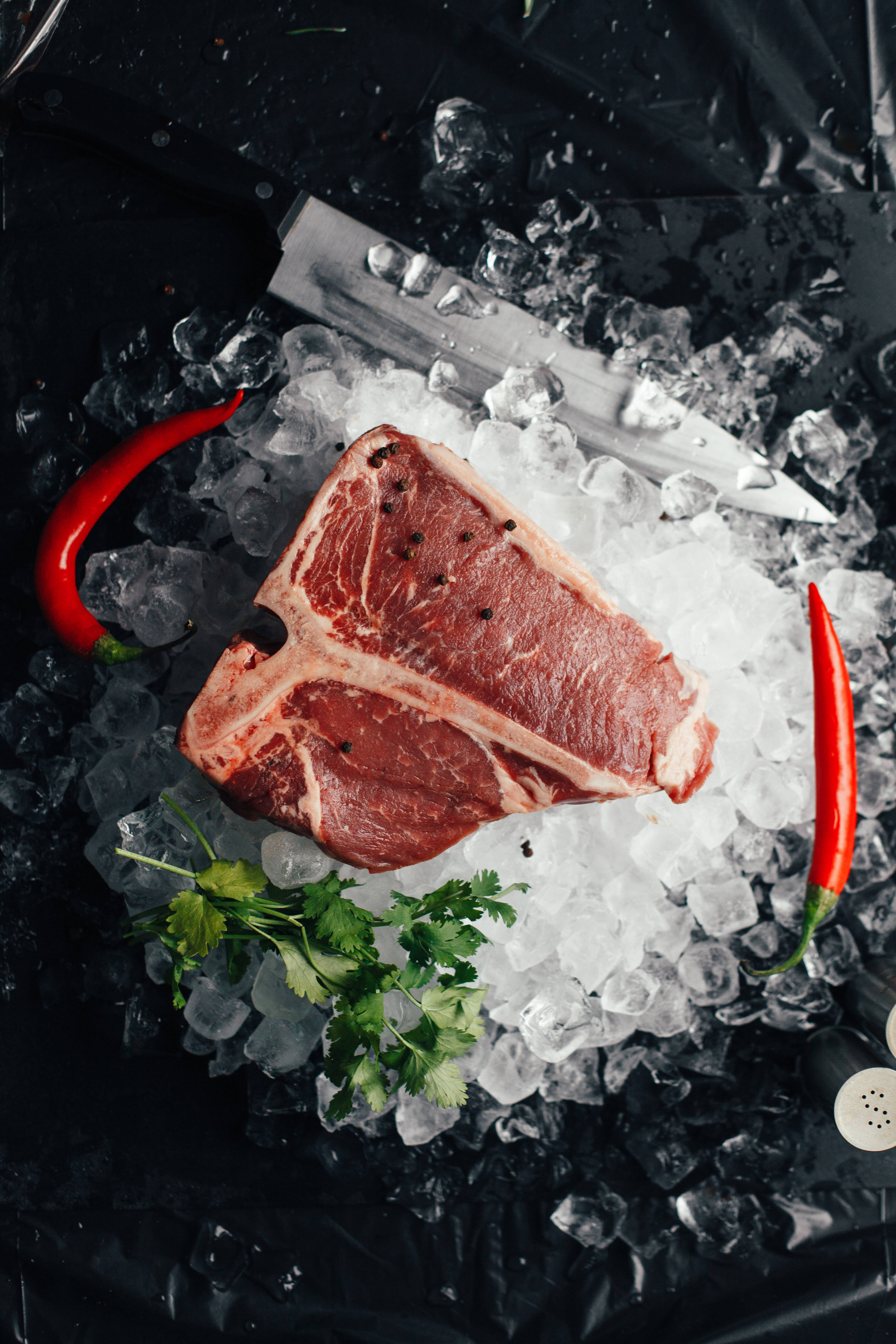 Carne Kobe Sobre Hielo en Cubos Fondos de pantalla