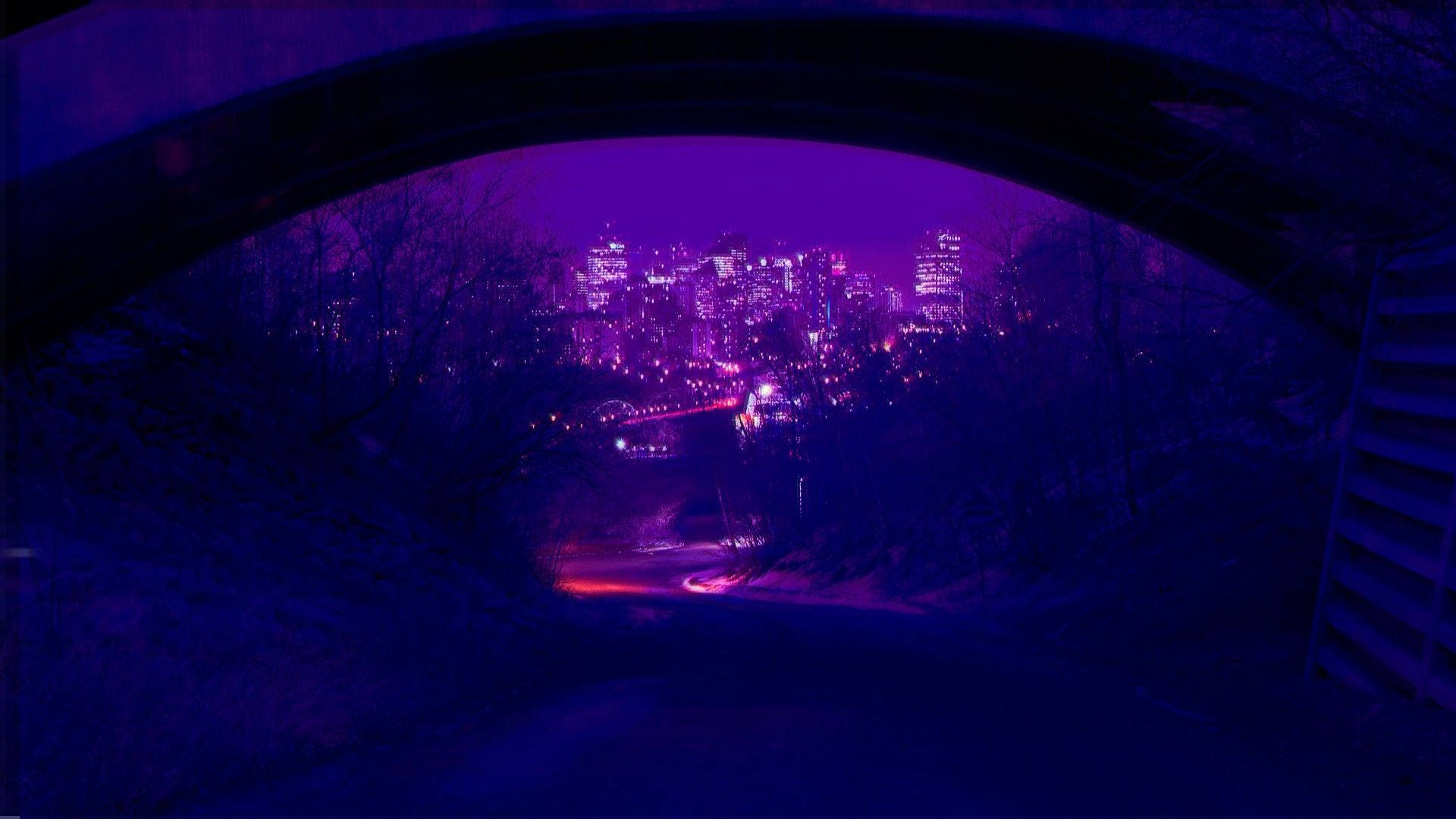 Carretera estética púrpura oscura Fondos de pantalla