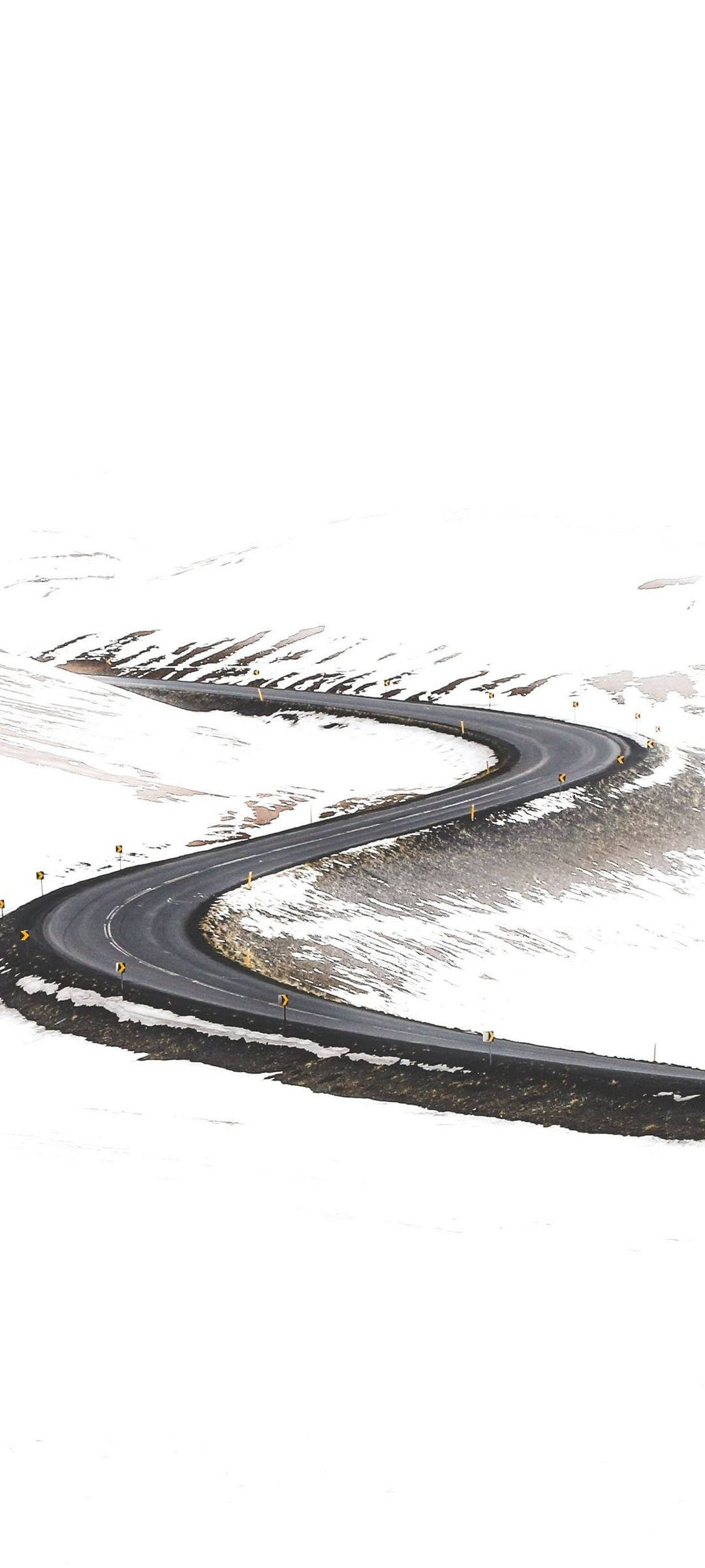 Carretera S con nieve blanca para iPhone Fondos de pantalla