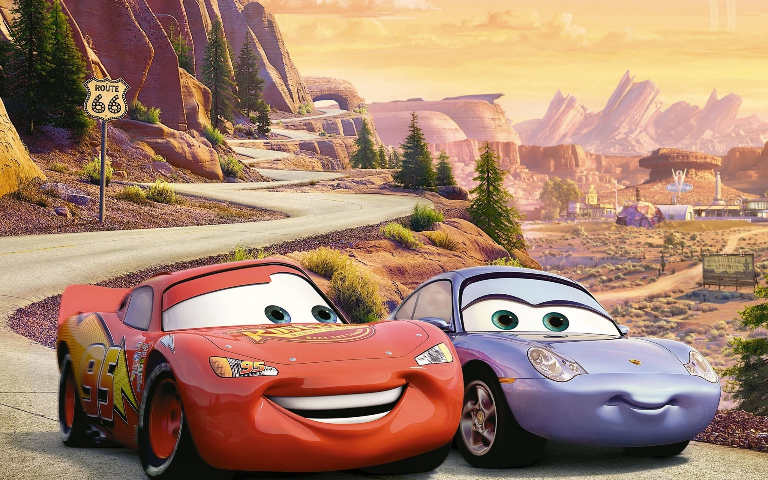 Cars Lightning McQueen y Rainie Fondos de pantalla