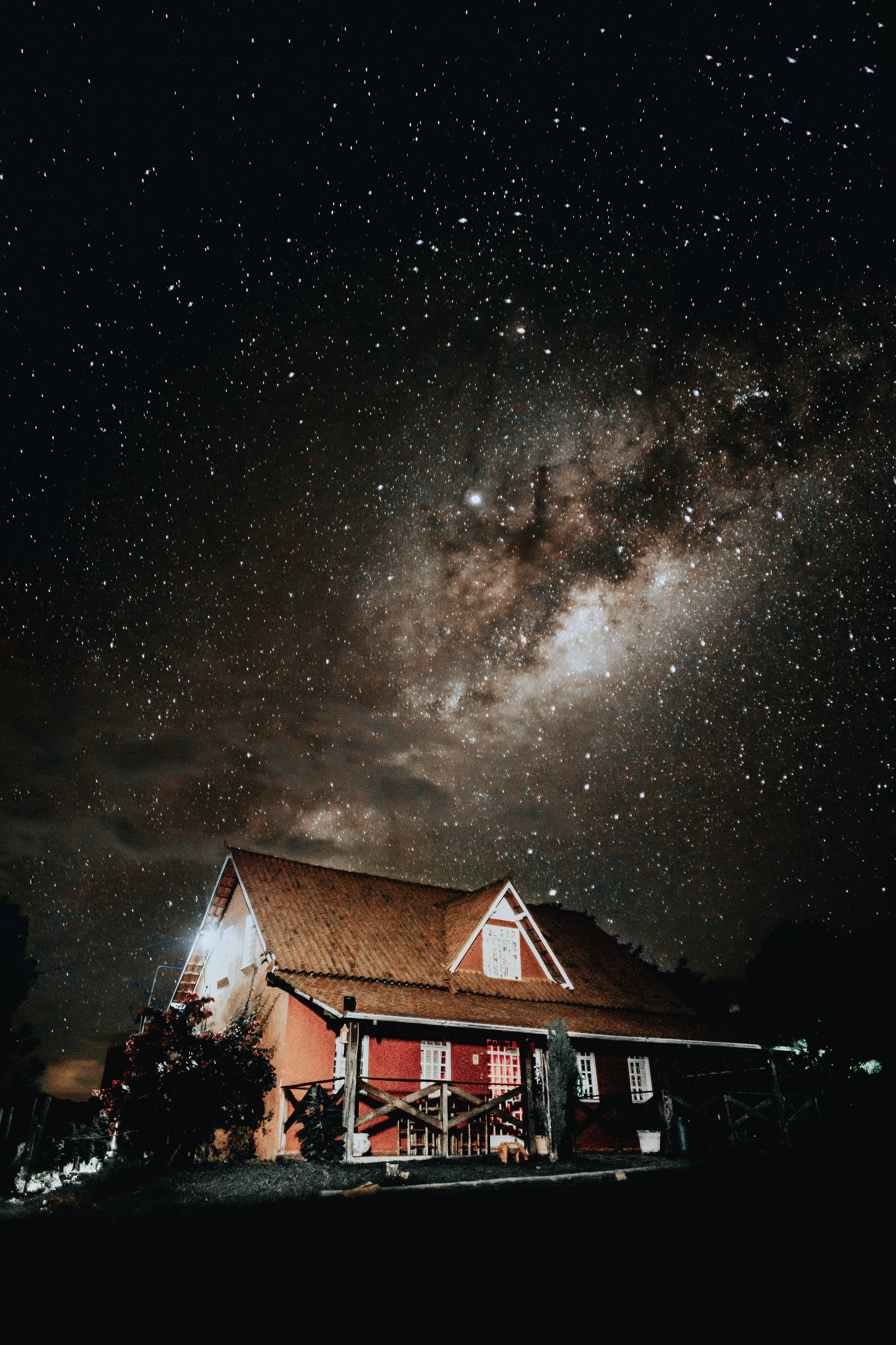 Casa bajo el cielo estrellado Fondos de pantalla
