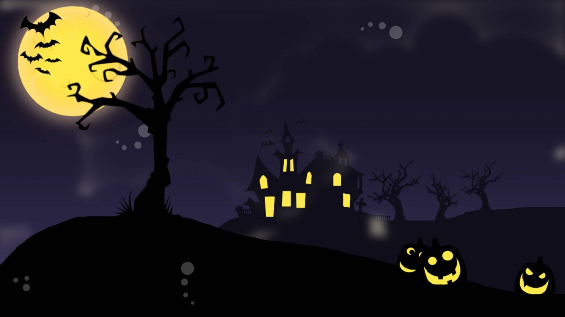 Casa Embrujada de Halloween de Dibujos Animados Fondos de pantalla