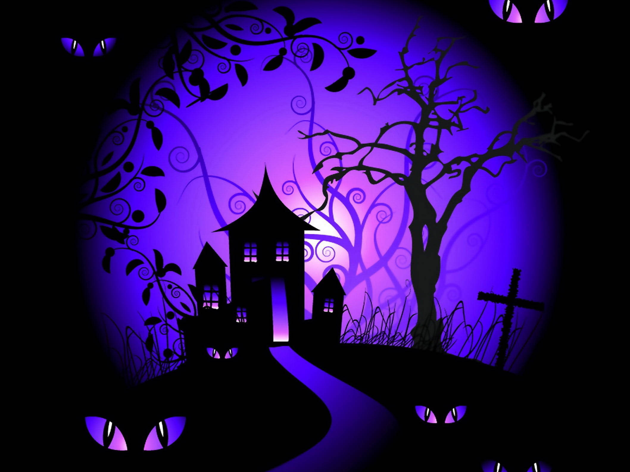 Casa Embrujada de Halloween Estética Linda Fondos de pantalla