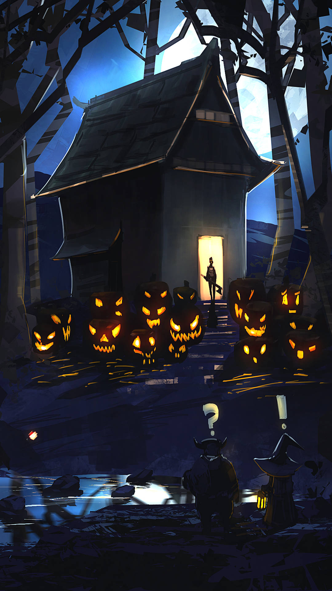 Casa Embrujada en el Bosque Halloween iPhone Fondos de pantalla