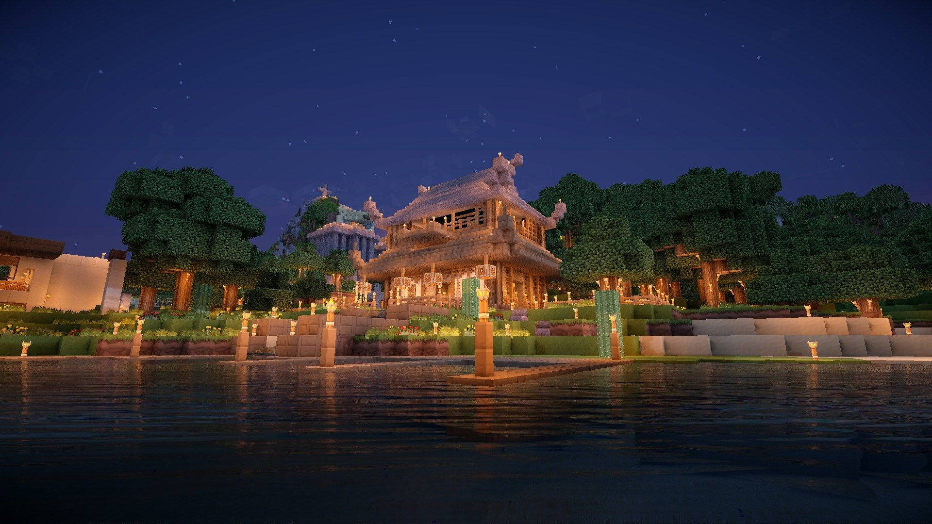 Casa japonesa tradicional de Minecraft PC Fondos de pantalla