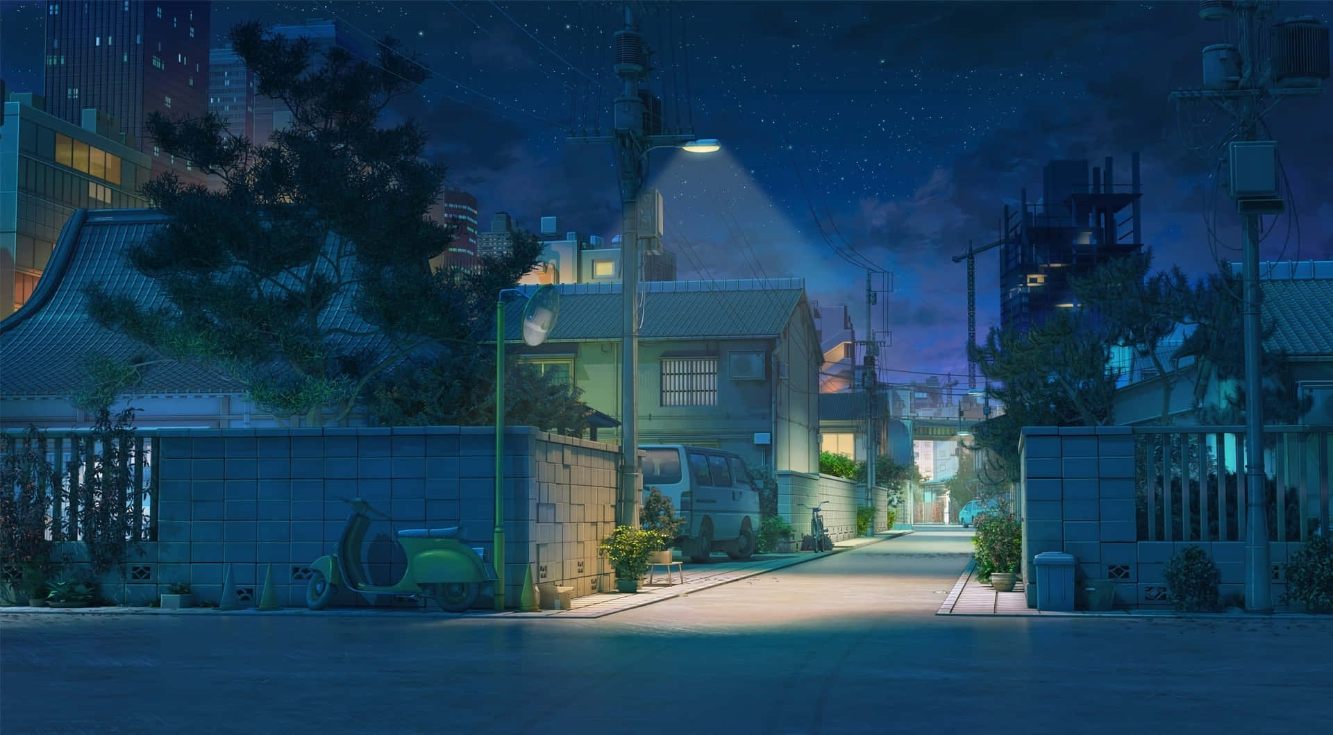 Casas Japonesas Estéticas de Noche para Escritorio Fondos de pantalla