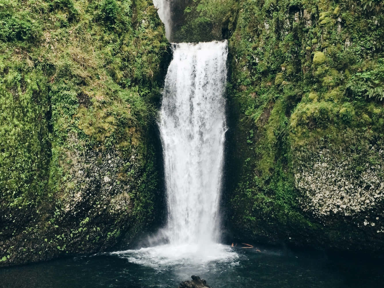 Cascada cautivadora en medio de verdes tranquilos Fondos de pantalla