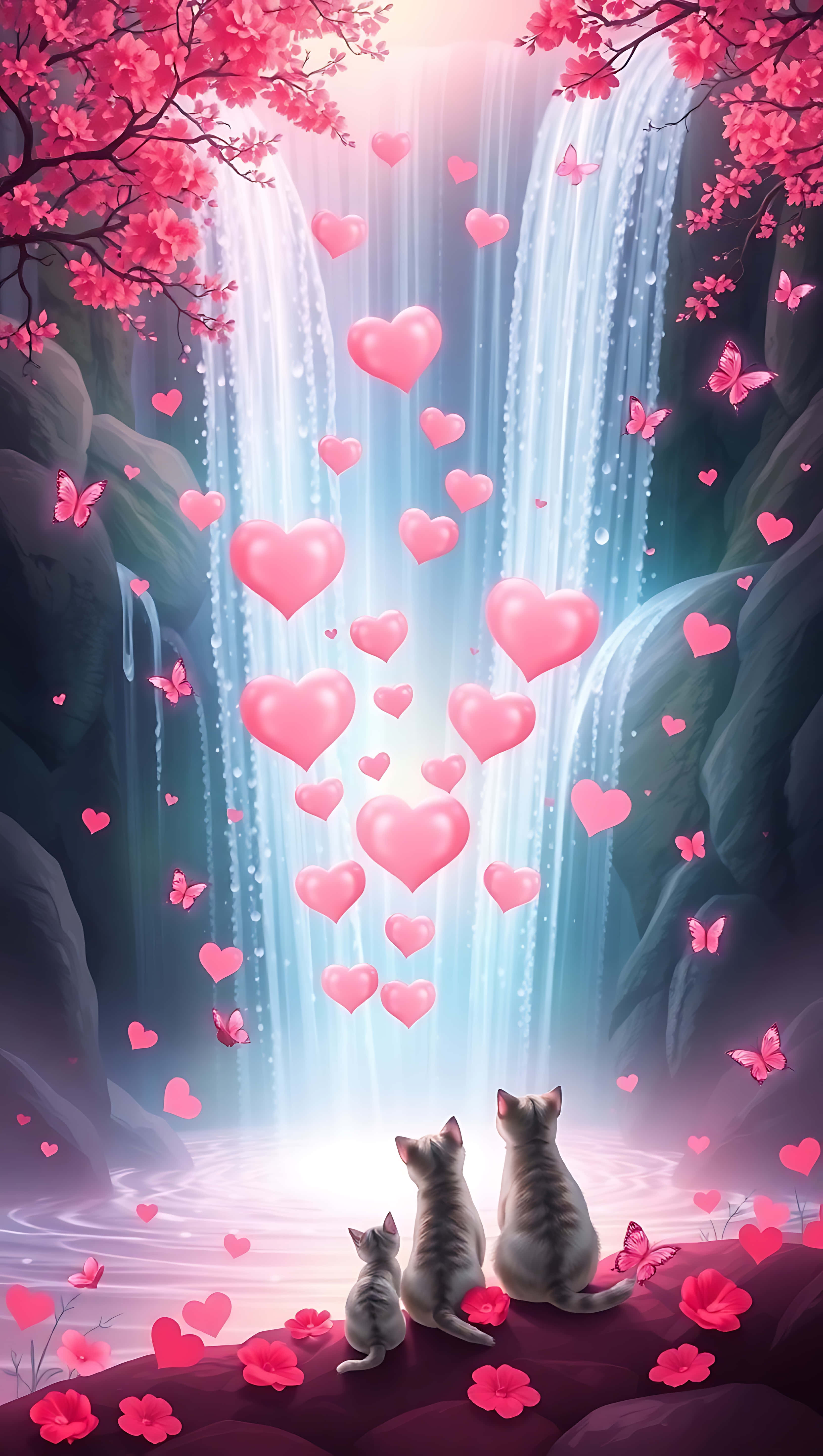 Cascada de Amor: Catarata de Corazones, fondo de pantalla para smartphone Fondos de pantalla