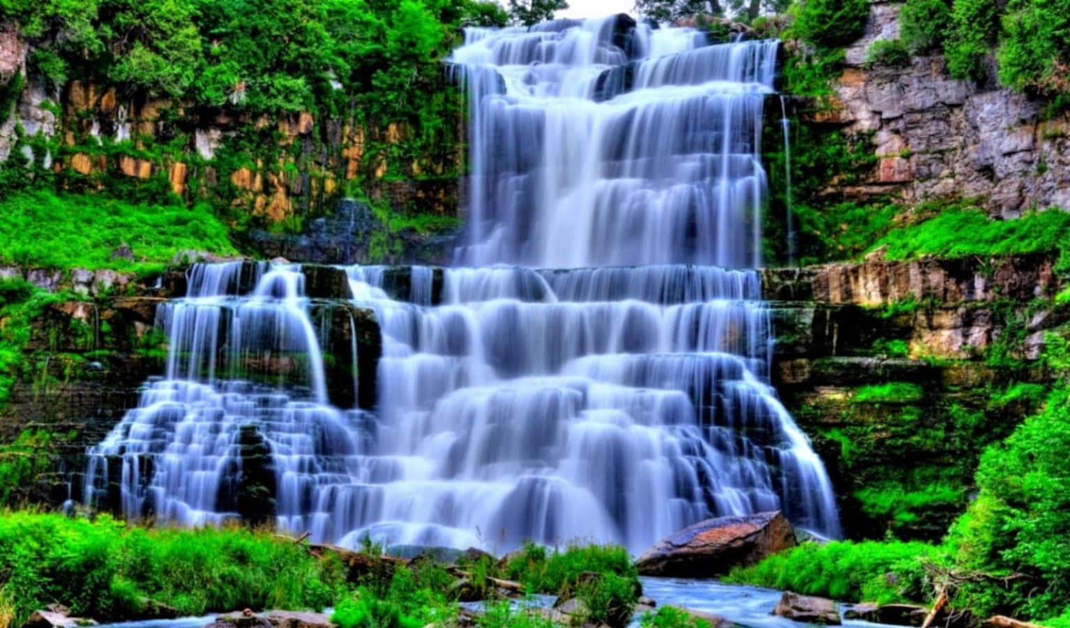 Cascada del Parque Estatal Chittenango Falls para Escritorio Fondos de pantalla