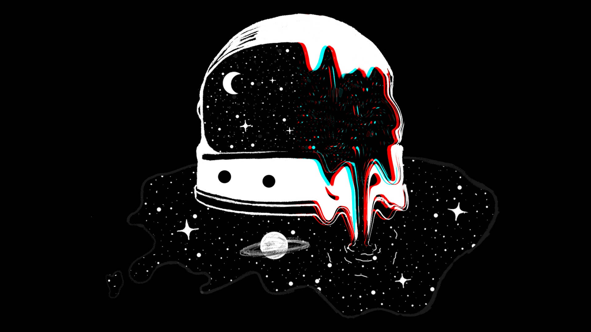Casco de Astronauta Distorsionado Estética Psicodélica Fondos de pantalla