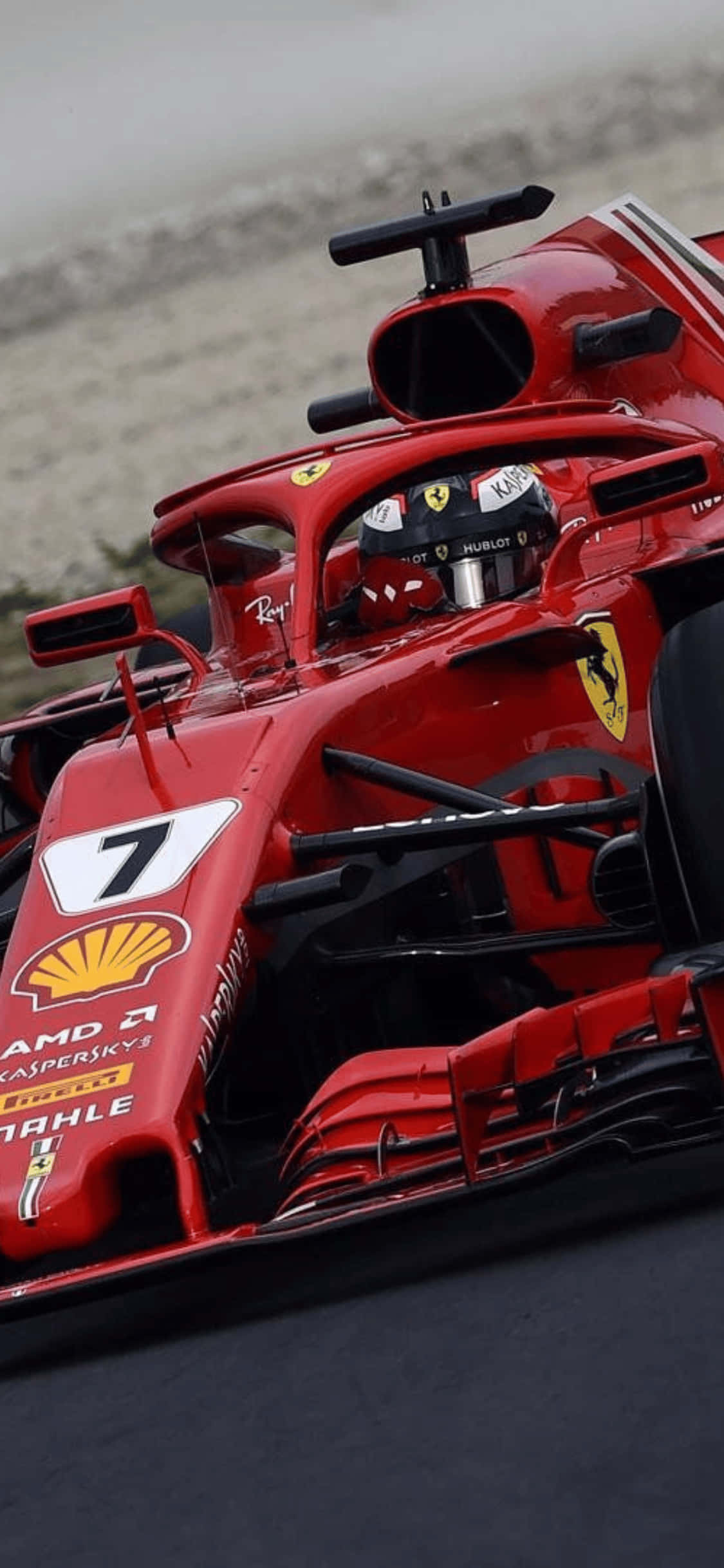 Casco Ferrari iPhone Xs F1 2018 Fondo Fondos de pantalla