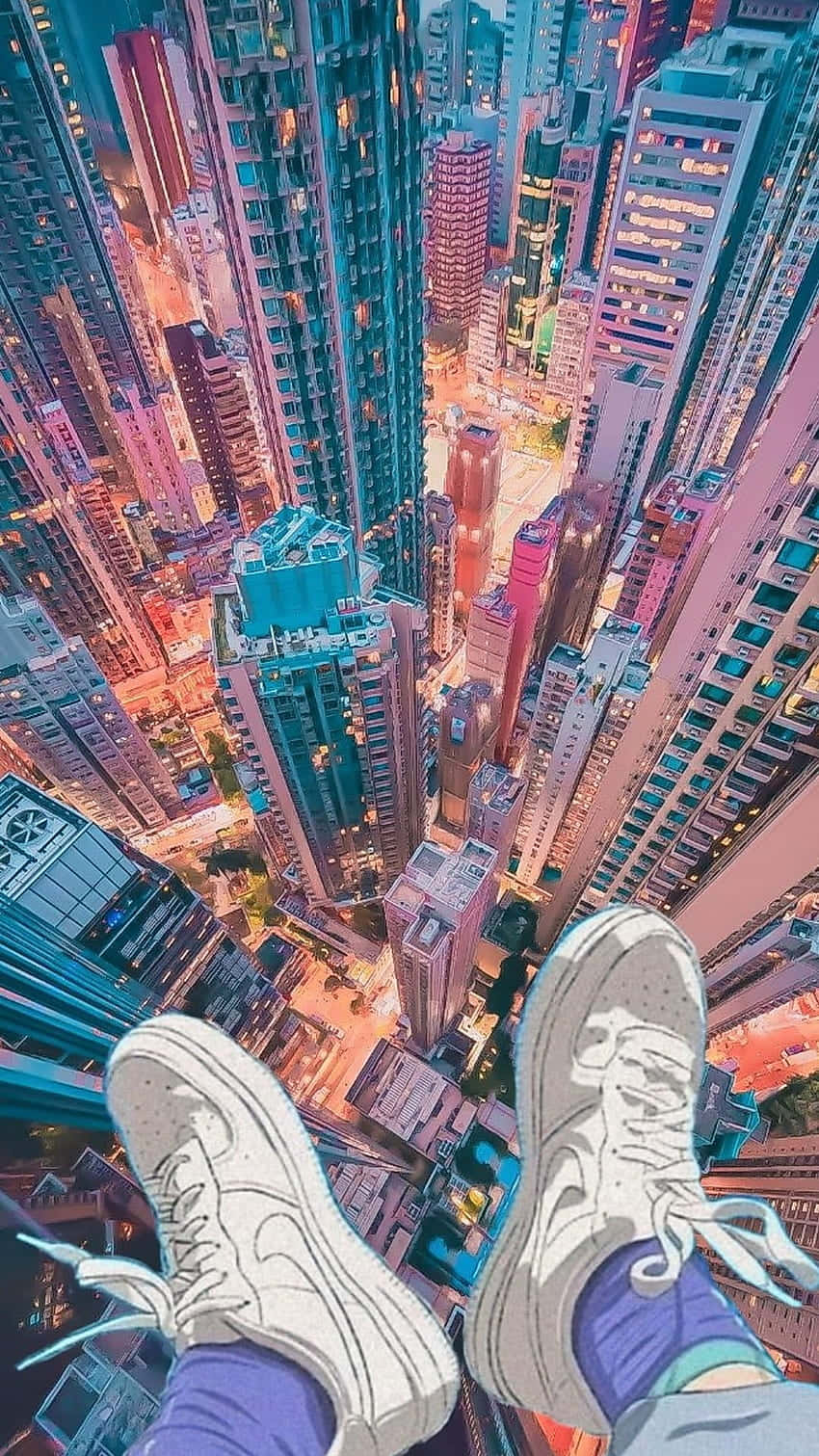 Cautivador paisaje urbano anime nocturno Fondos de pantalla