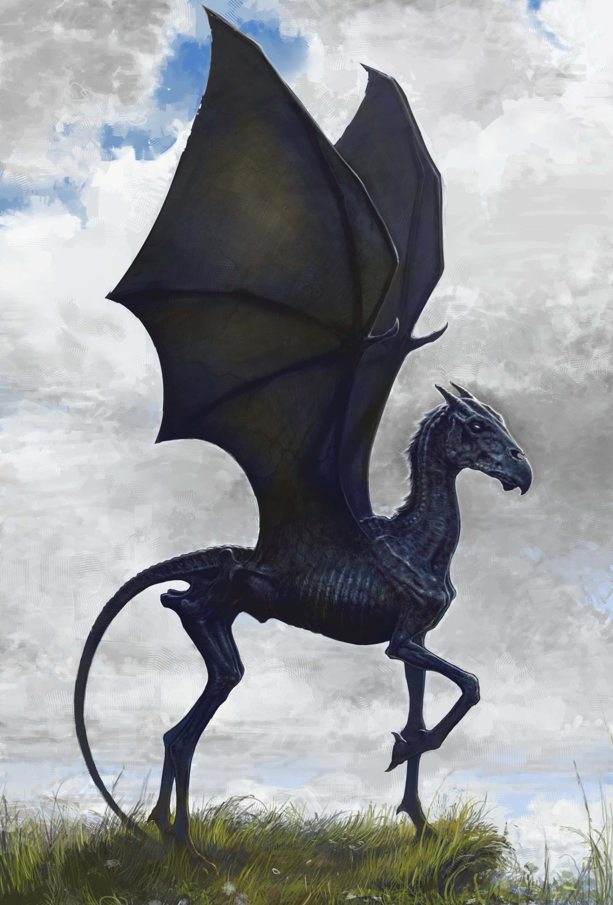 Thestral cautivador bajo la misteriosa luz de la luna Fondos de pantalla