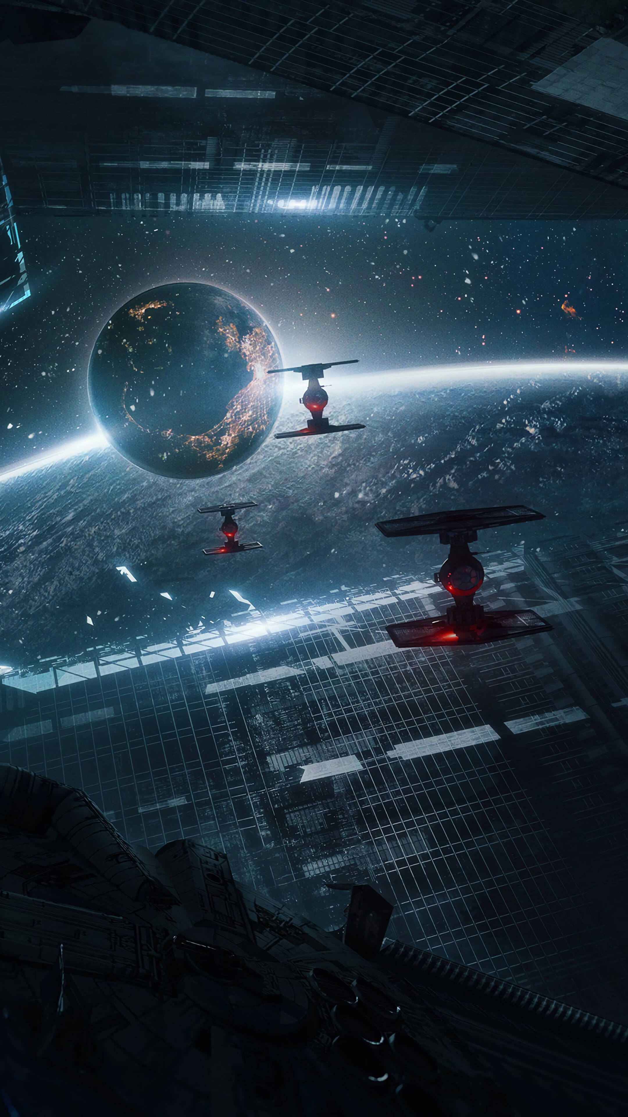 Cazas TIE Espacio 4K Teléfono Fondos de pantalla