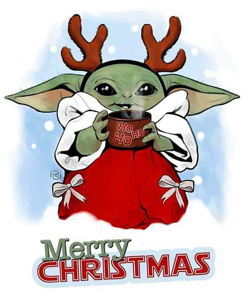 Celebra la Navidad con Baby Yoda Fondos de pantalla