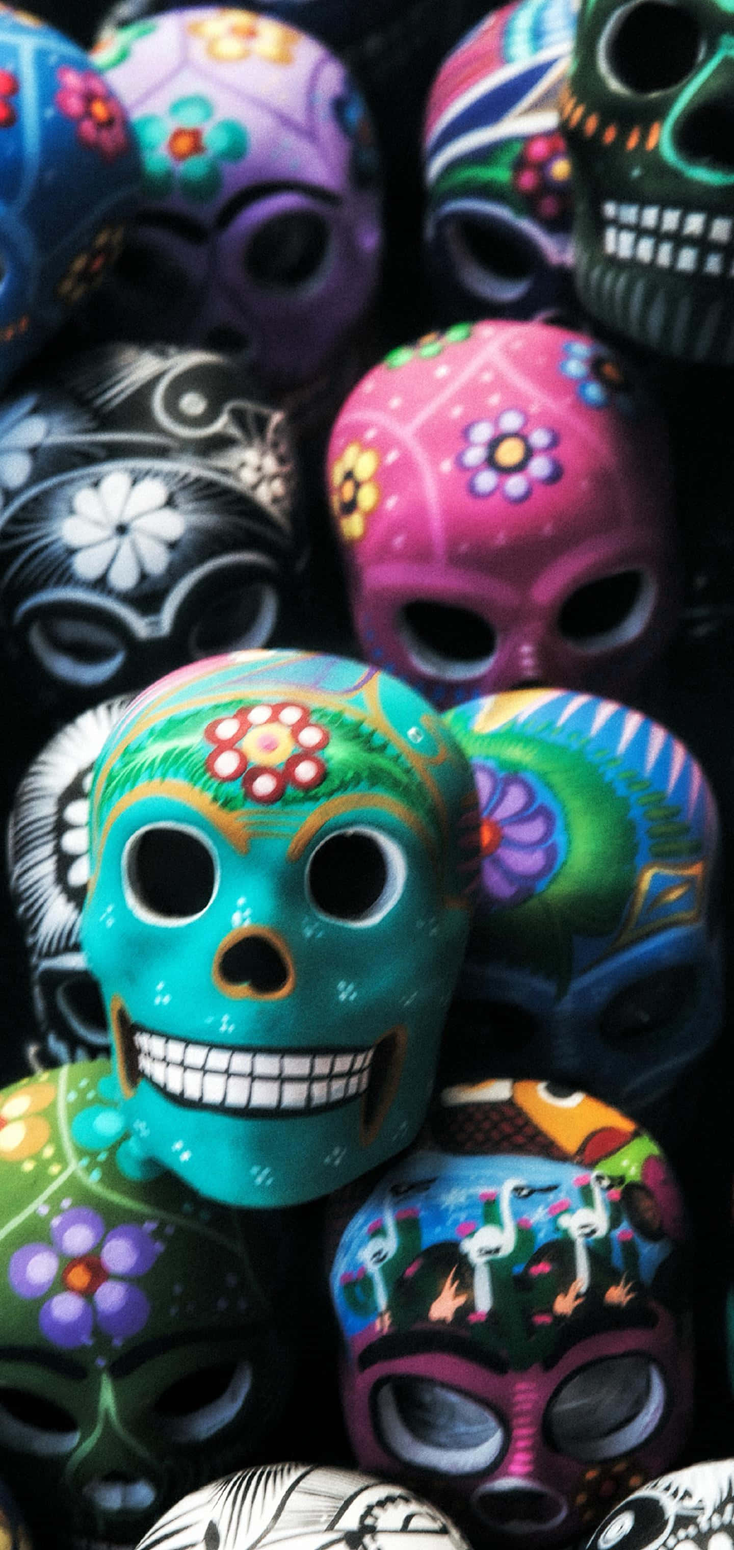 Celebra y protege con un espléndido teléfono de calavera de azúcar Fondos de pantalla