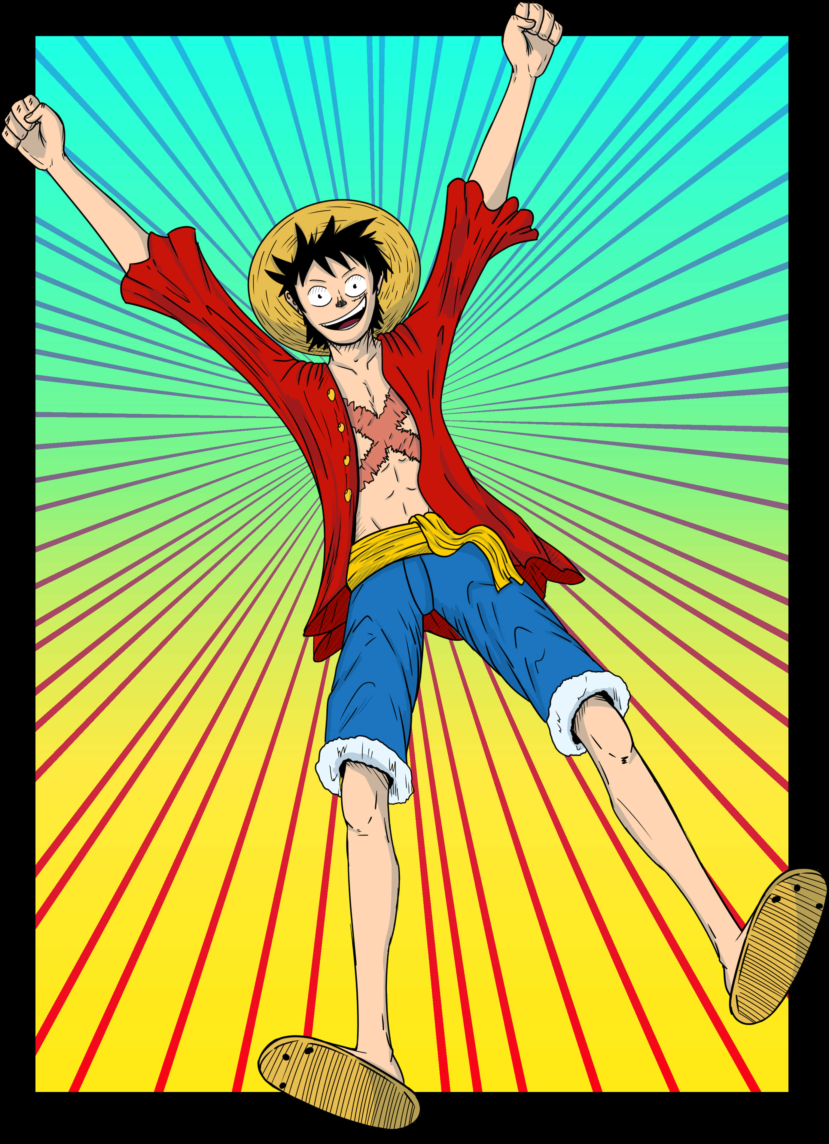 Celebración alegre de personaje anime Fondos de pantalla