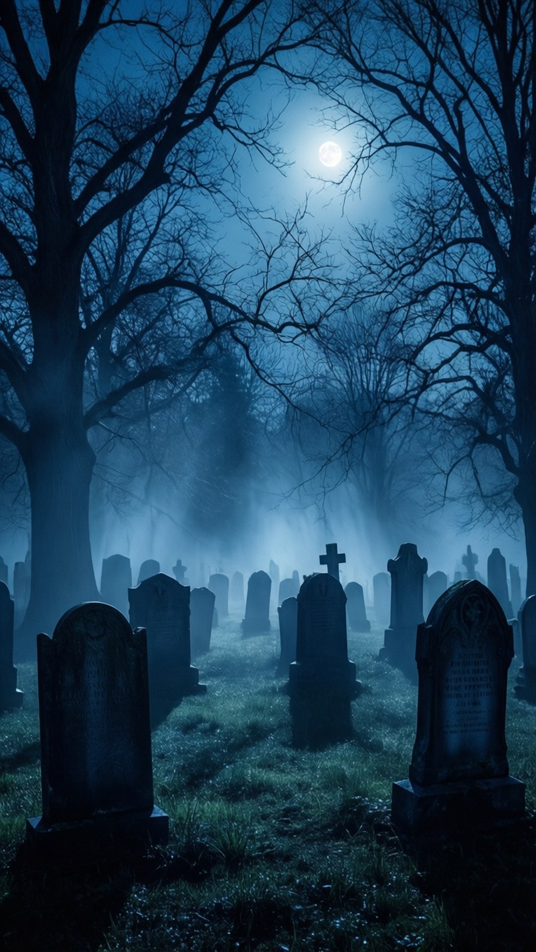 Cementerio Luna Azul Fondos de pantalla