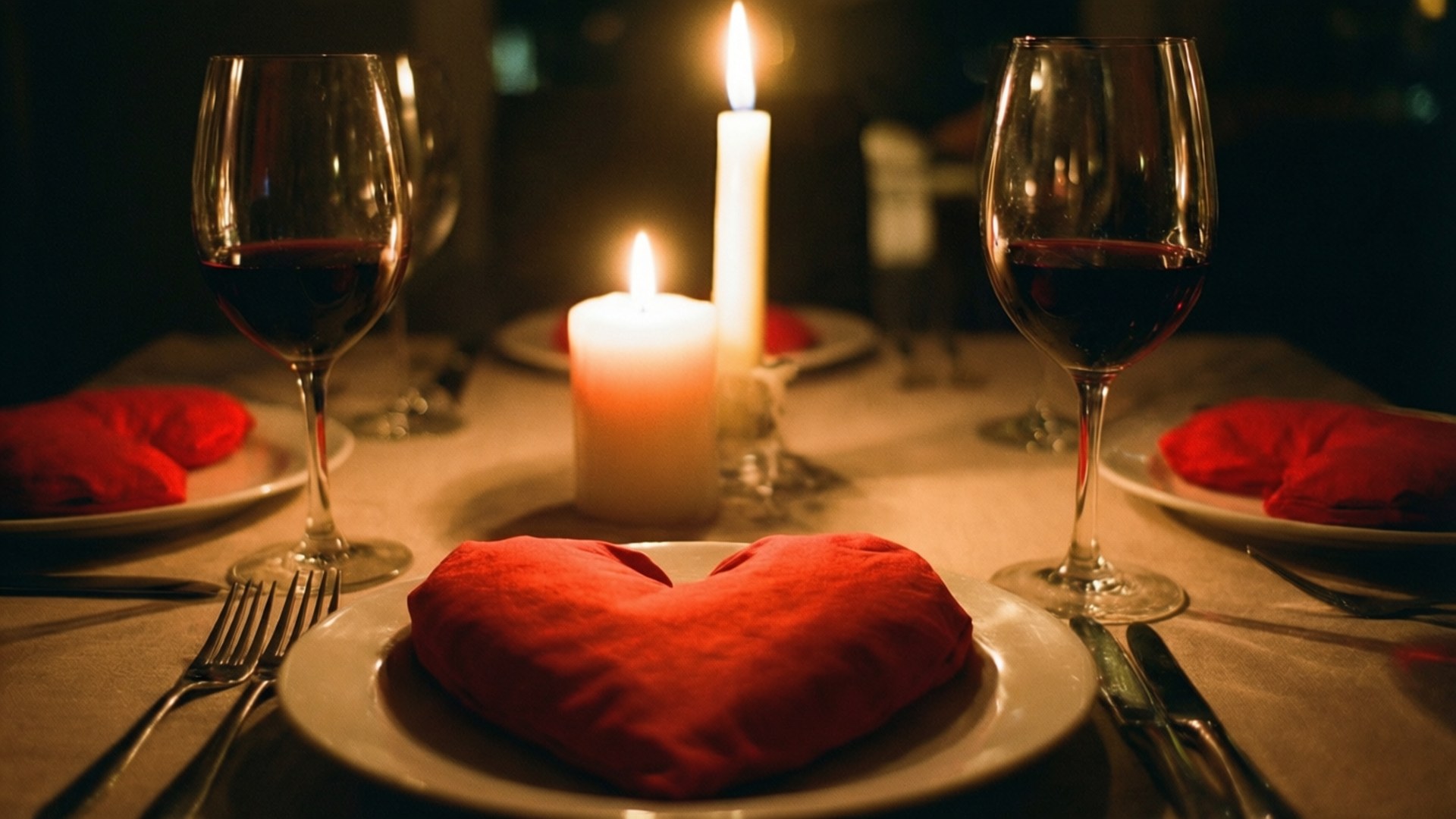 Cena a la luz de las velas romántica Fondos de pantalla