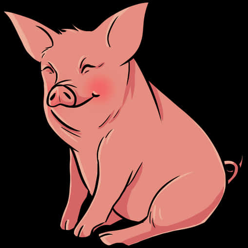 Cerdito de dibujos animados sonriendo Fondos de pantalla