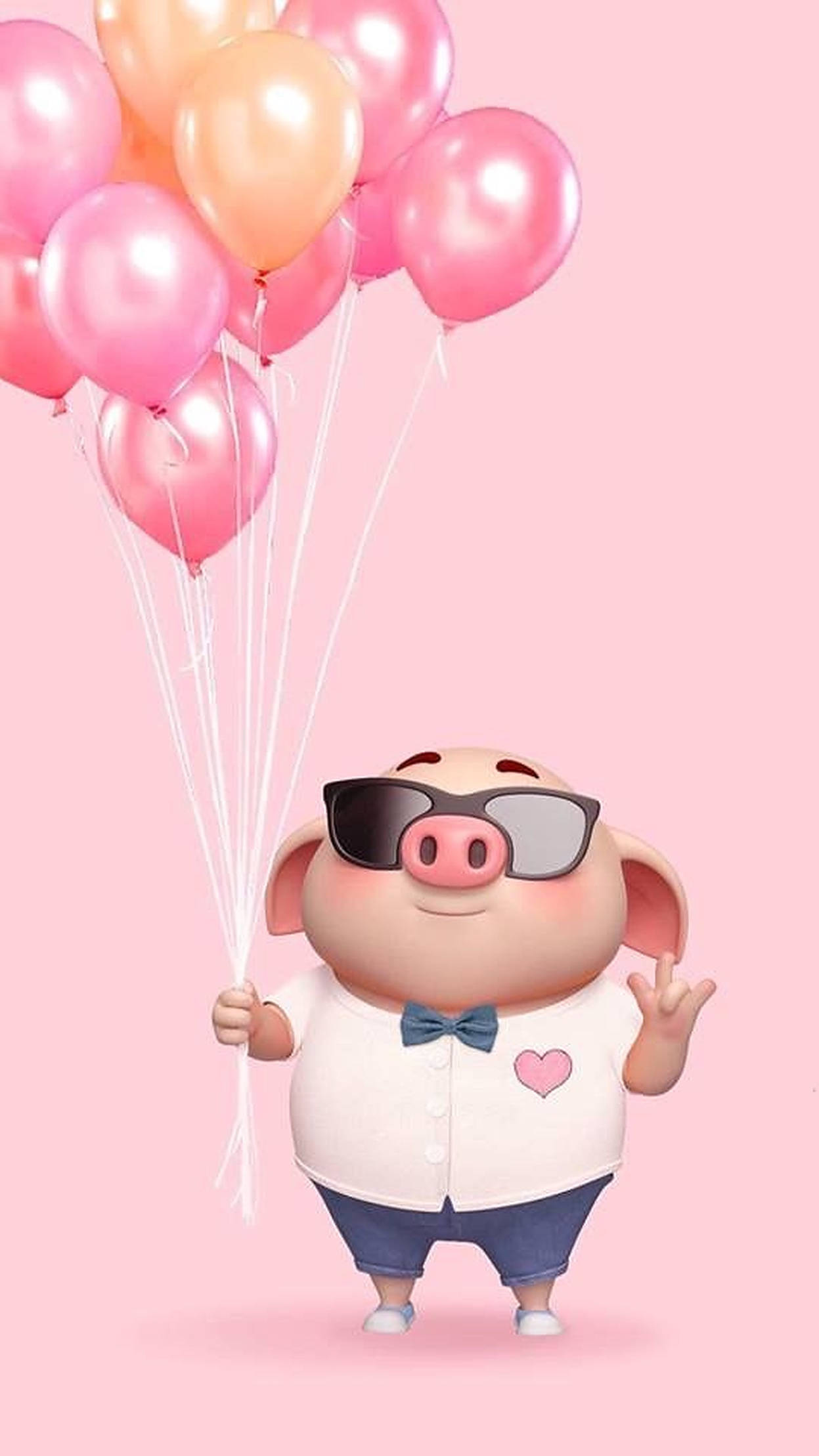 Cerdito Lindo Con Globos Fondos de pantalla