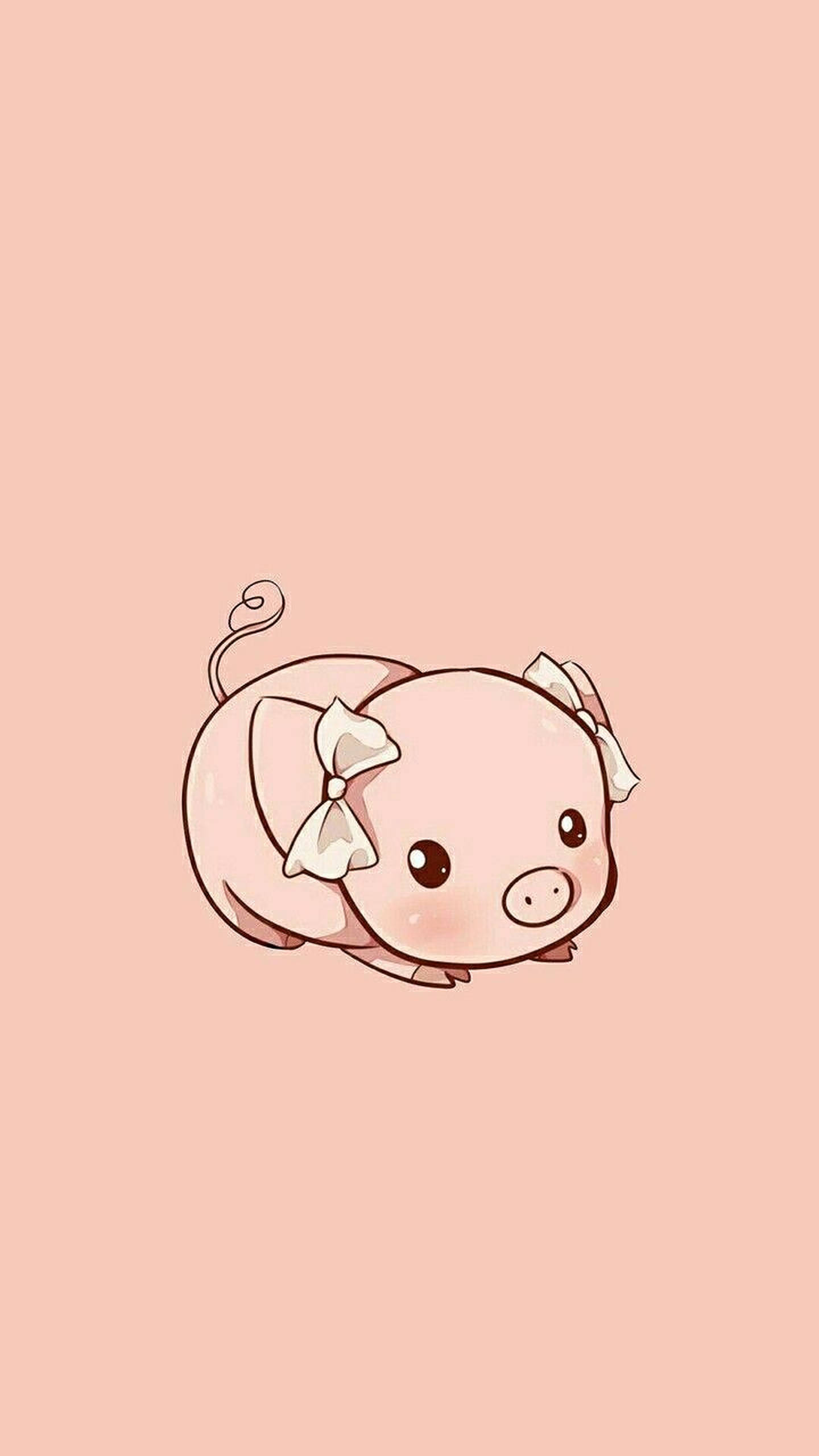 Cerdito lindo con moño rosa Fondos de pantalla