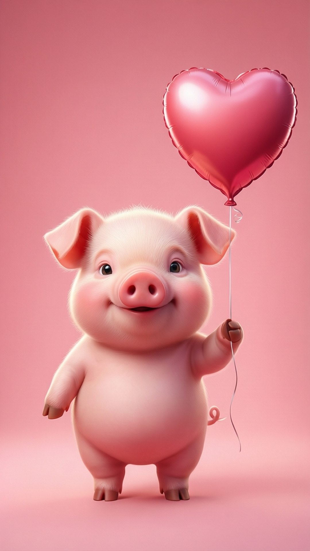 Cerdo con globo de corazón Fondos de pantalla