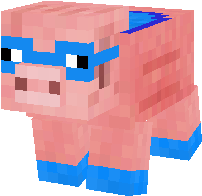 Cerdo de Minecraft con gafas azules Fondos de pantalla