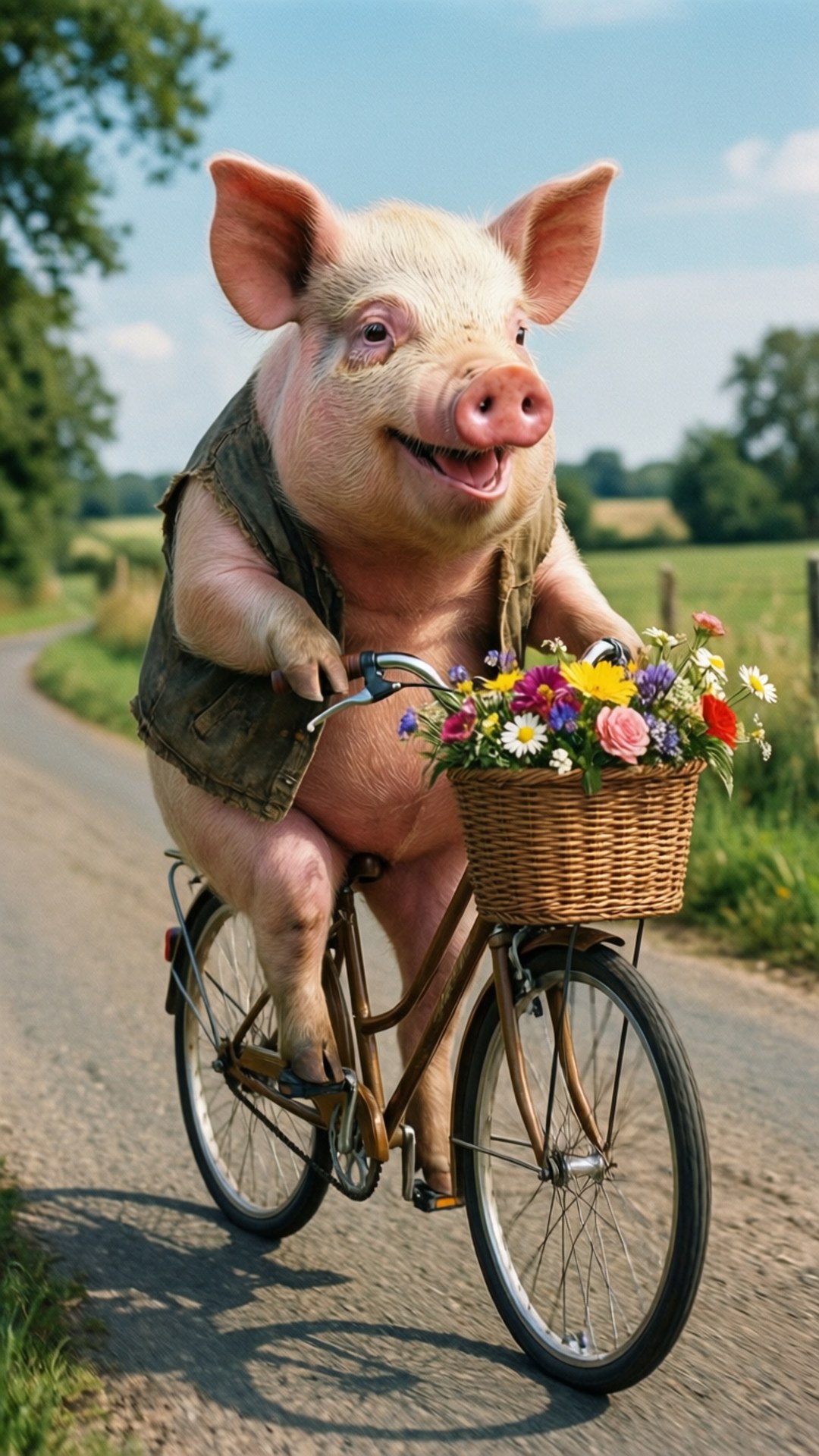 Cerdo en bicicleta Fondos de pantalla