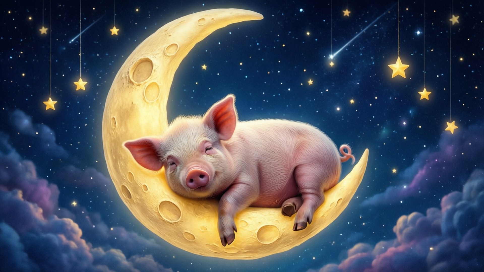 Cerdo Soñador en la Luna Fondos de pantalla