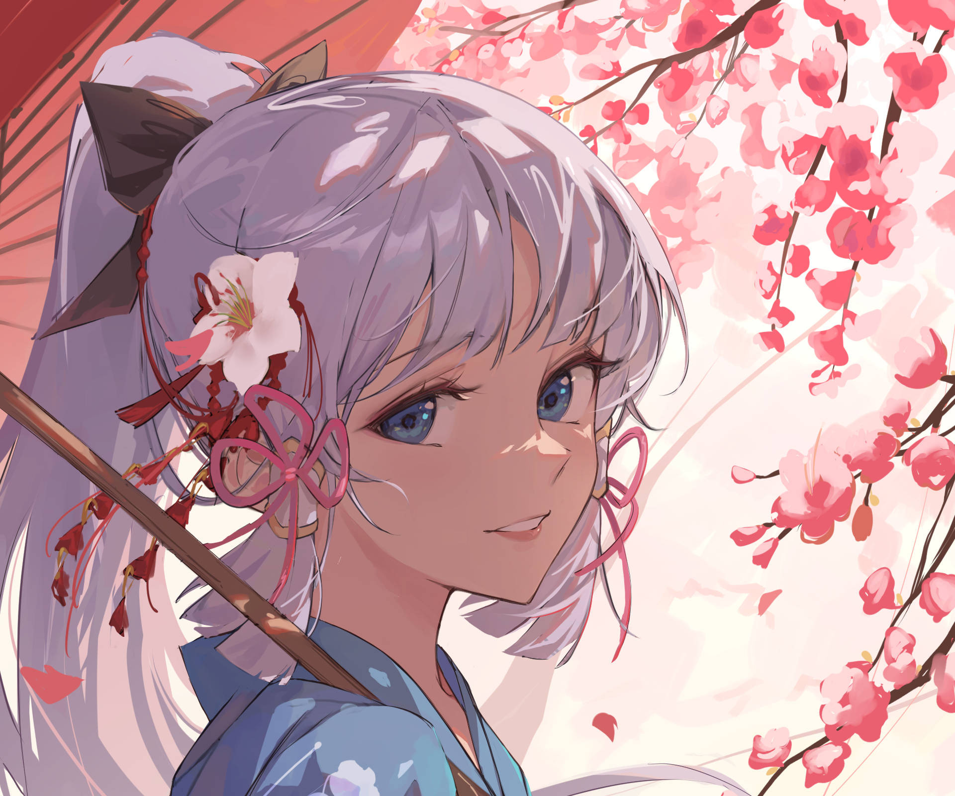 Cerezos en Flor Kamisato Ayaka Fondos de pantalla