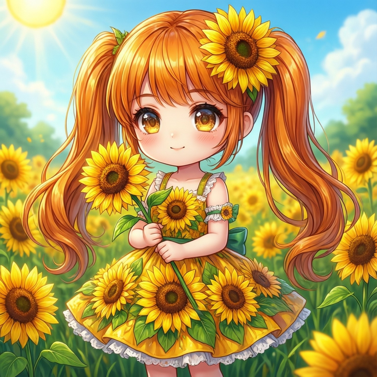 Chibi de Girasol Fondos de pantalla