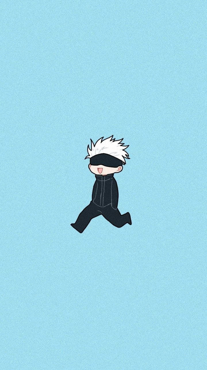Chibi Gojo Caminando Jujutsu Kaisen iPhone Fondos de pantalla