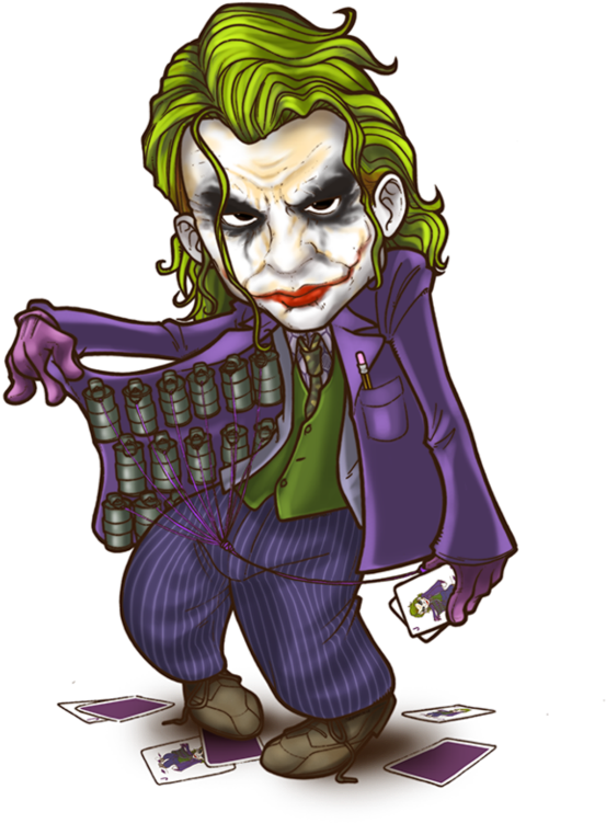 Chibi Joker con Cartas y Granadas Fondos de pantalla