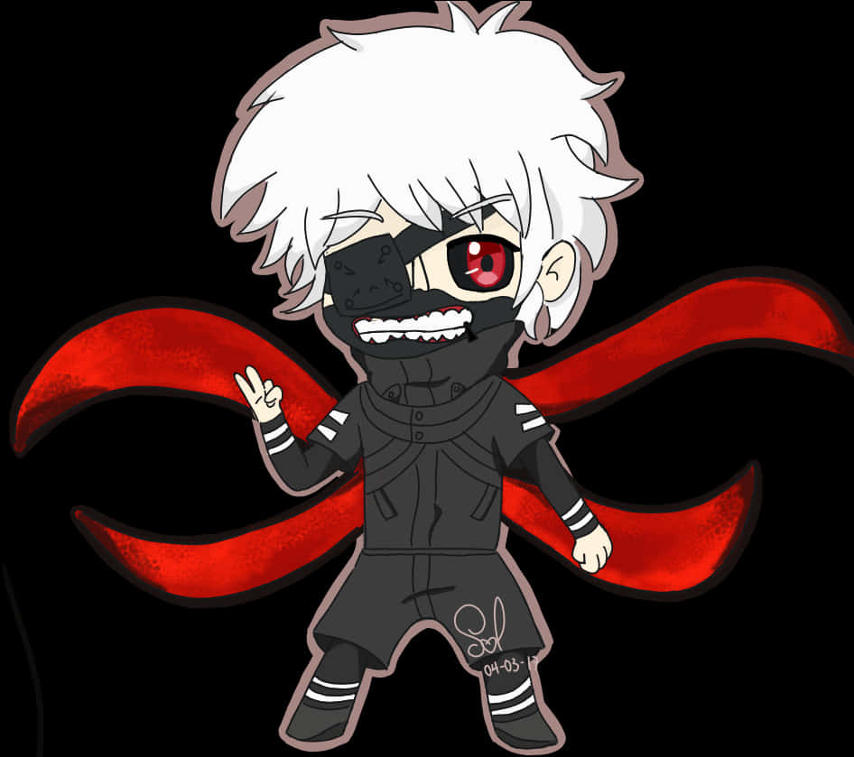 Chibi Kaneki con Kagune Fondos de pantalla