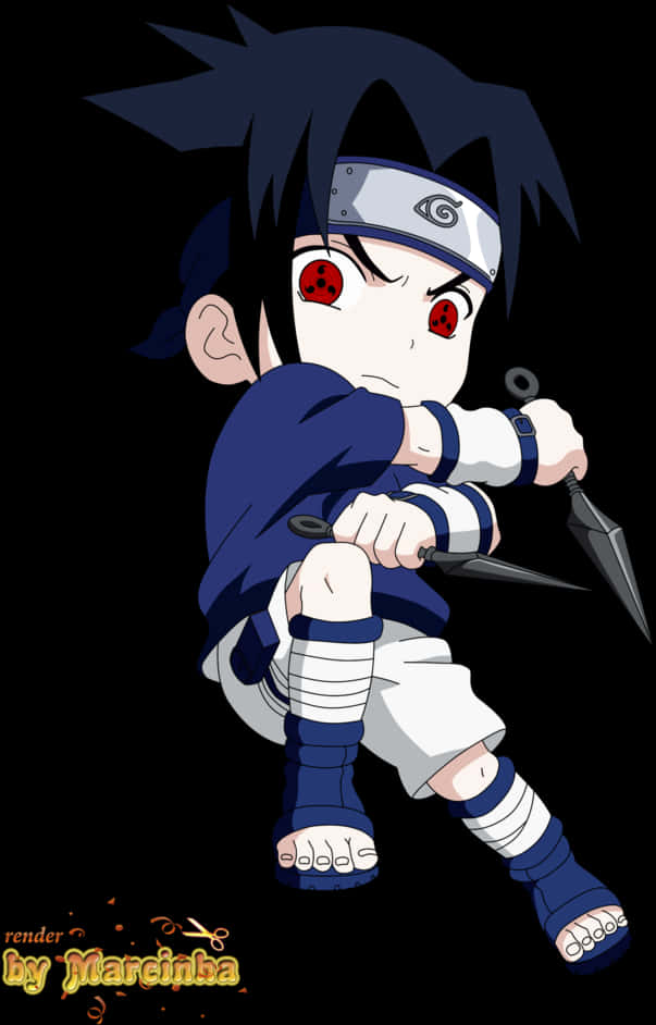 Chibi Sasuke listo para la batalla Fondos de pantalla