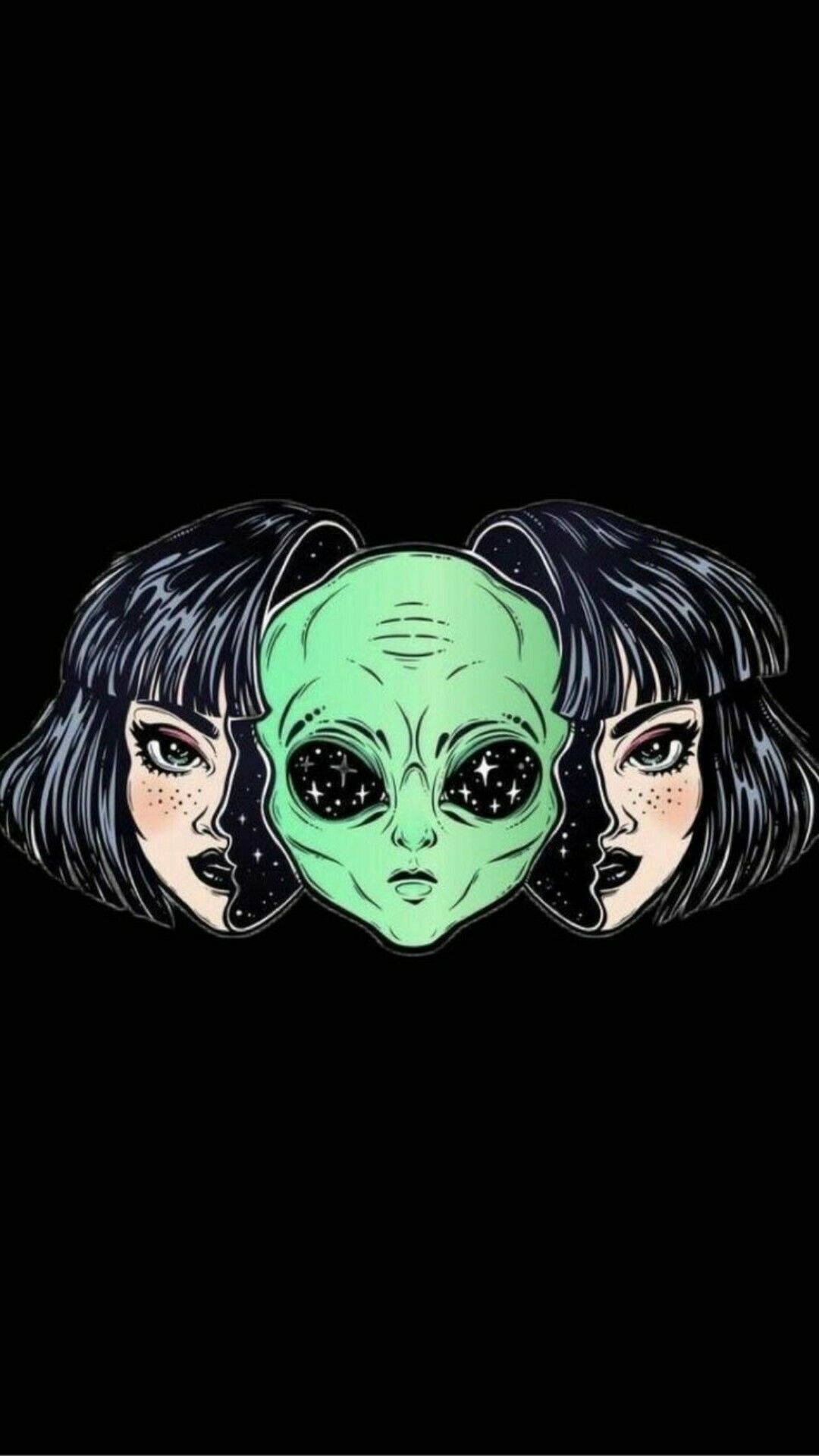 Chica Alienígena Estética Psicodélica Fondos de pantalla