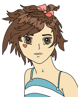 Chica animada con mejilla de corazón Fondos de pantalla